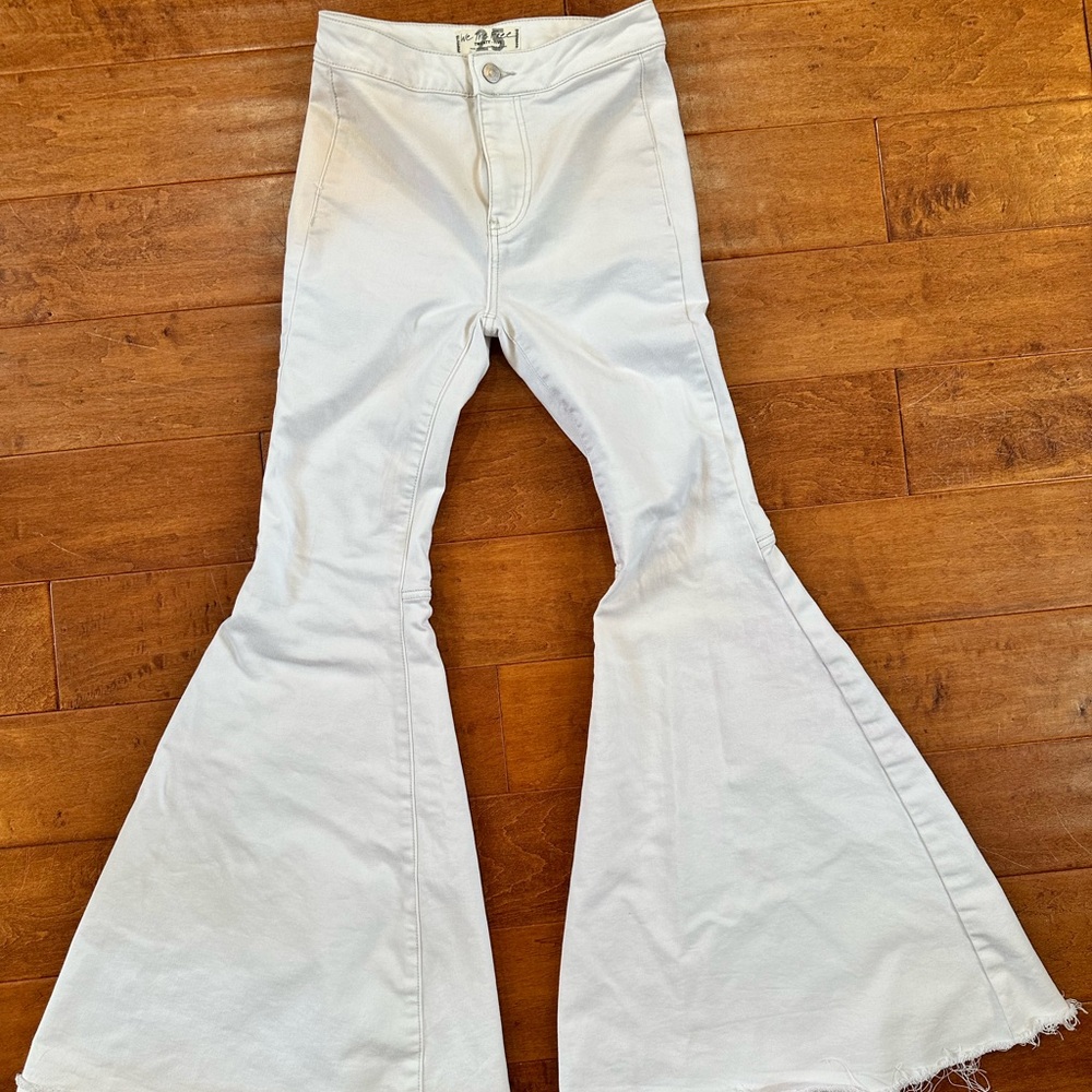We The Free White Bellbottoms